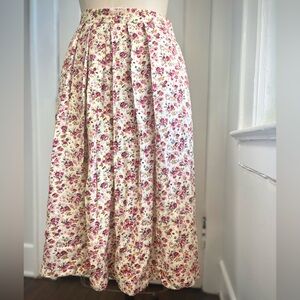Vintage 80s/90s Charter Club Floral Cottage Pleated Midi Skirt